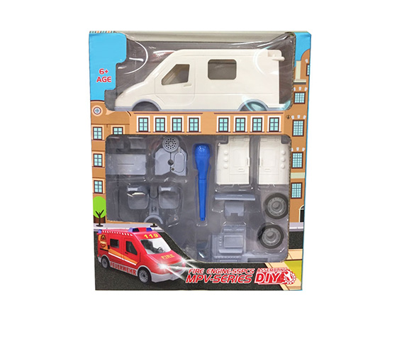54PCS DIY CARS WITH LIGHT AND MUSIC