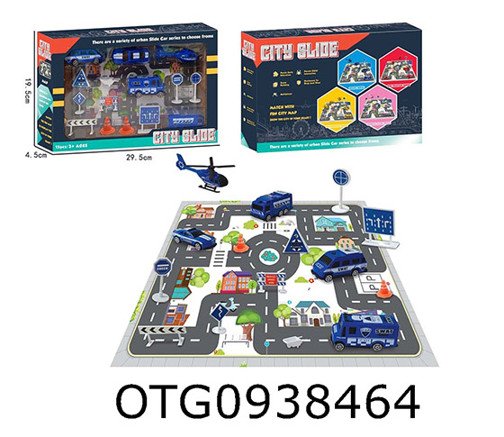 FREE WHEEL POLICE CAR SET